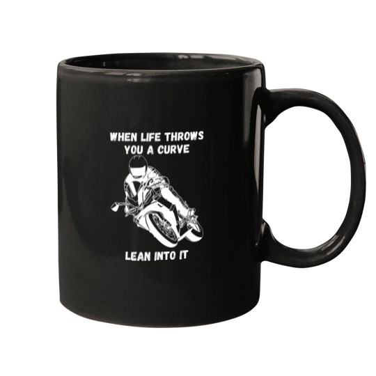 Discover If life throws you a curve funny motorcycle saying quote Mugs