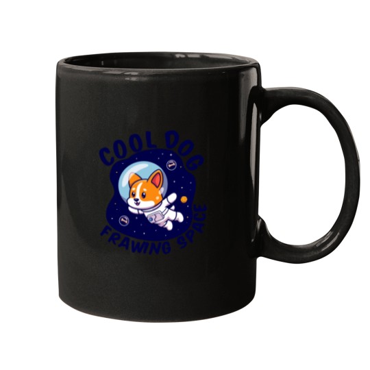Discover Space Dog - Cool Dog Frawing Space Gift Mugs