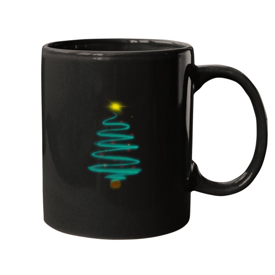 Discover Abstract Glowing Christmas Tree Mugs