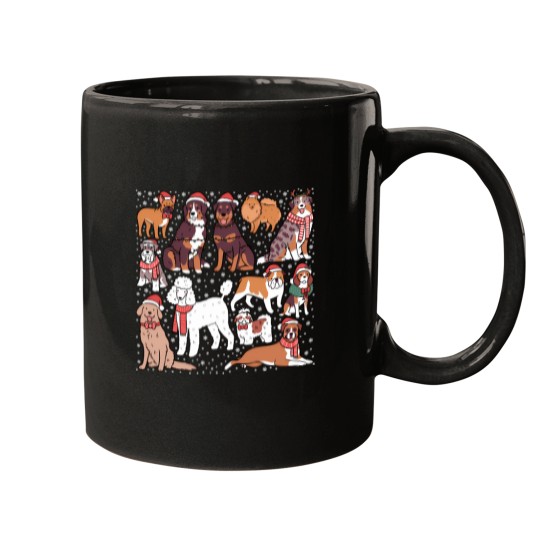 Discover Cute Christmas Dogs Pattern Mugs