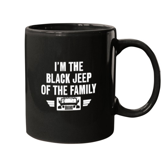 Discover Im the black jeep of my family Mugs