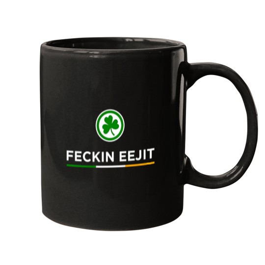 Discover Feckin Eejit Shamrock Irish Flag Shirt Mugs