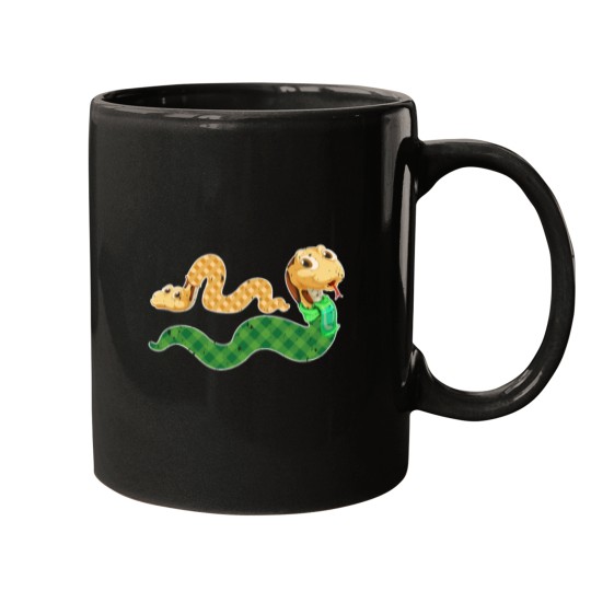 Discover Drawing of Snakes with Clothes for Snakes lovers Mugs