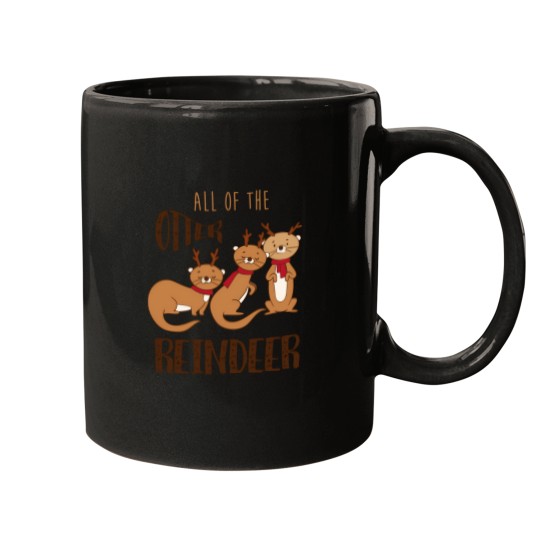 Discover All Of The Otter Reindeer Cute Otter Christmas T Shirt Mugs