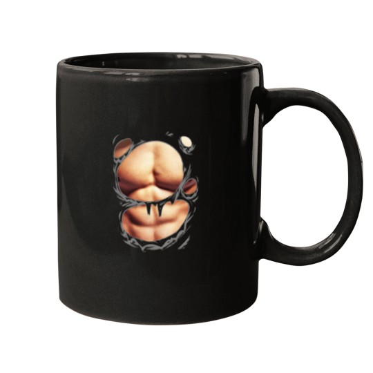 Discover Printed Realistic Chest Six Pack Abs Muscles Funny Mugs
