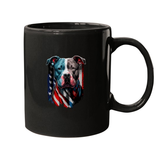 Discover American Pitbull Terrier USA Flag Patriotic Dog Mugs