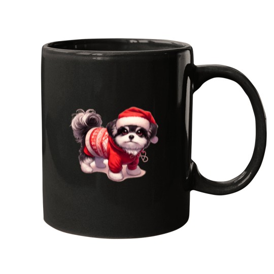Discover Cute Little Dog In Christmas Outfit - Christmas Dog Mugs