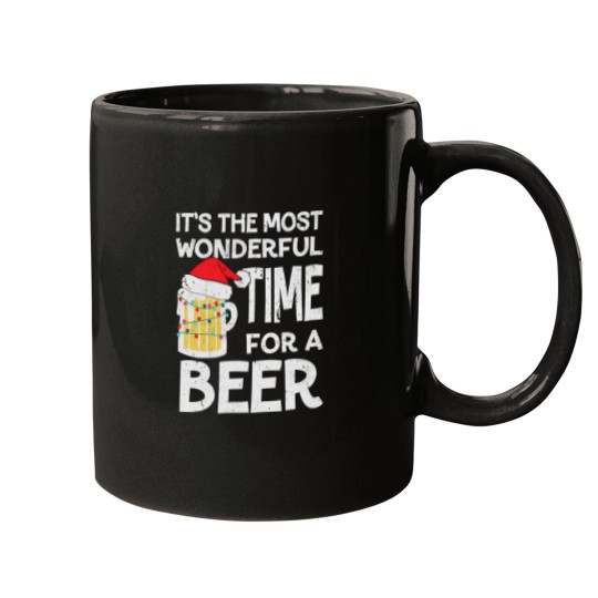 Discover It'S The Most Wonderful Time For A Beer Christmas Mugs