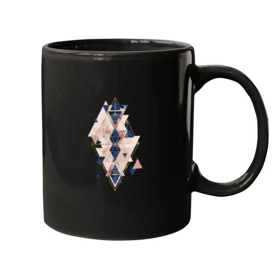 Discover Blush Pink and Navy Geometric Mugs