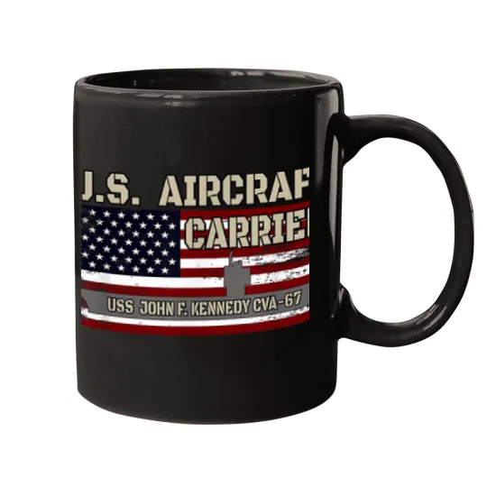 Discover USS John F Kennedy CVA67 Aircraft Carrier Vetera Mugs