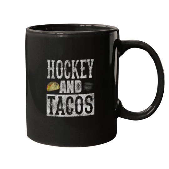 Discover Hockey And Tacos Funny Taco Distressed Mugs