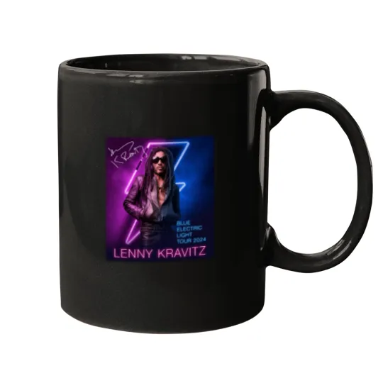 Discover Lenny Kravitz Electric Blue Light Tour 2024 Signature Unisex Mugs All Size