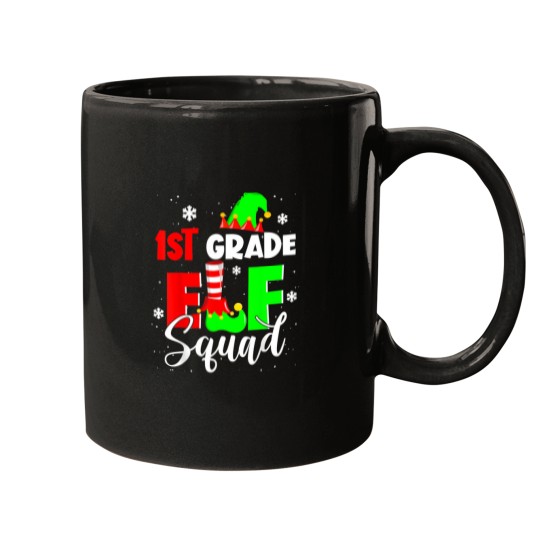 Discover 1St Grade Elf Squad Funny Elementary Teacher Christmas Mugs