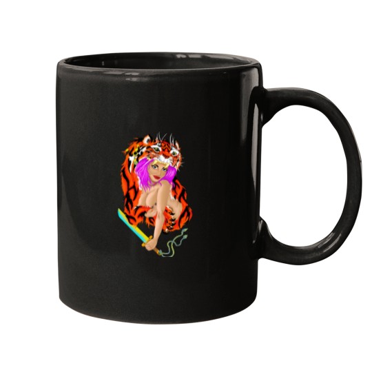 Discover Woman worior .png Mugs
