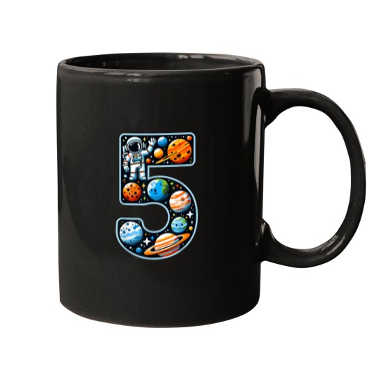 Discover 5 Year Old Astronaut Outer Space 5th Birthday Bo Mugs