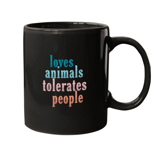 Discover Loves Animals Tolerates People Funny Animal Lover Dog Mom Mugs