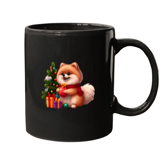 Discover Pomeranian Paws amp Ornaments Tree Trimming Time Mugs