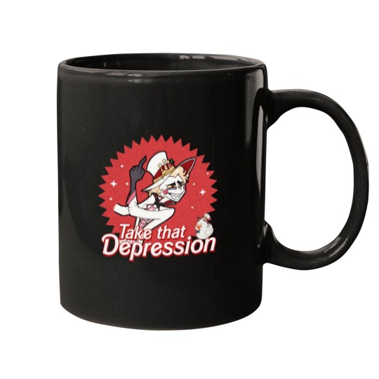 Discover Take That Depression Mugs, Lucifer Morningstar Mugs, Hazbin Hotel Mugs