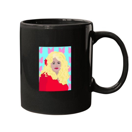 Discover Dolly Partonss popart Graphic Mugs