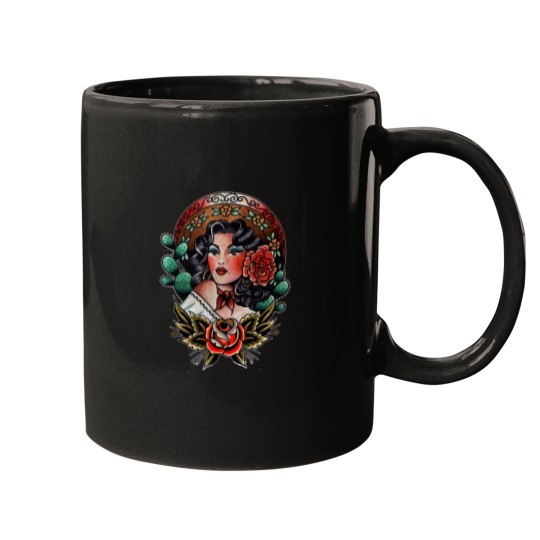 Discover Traditional Pretty Mexican Chicana Tattoo Mugs