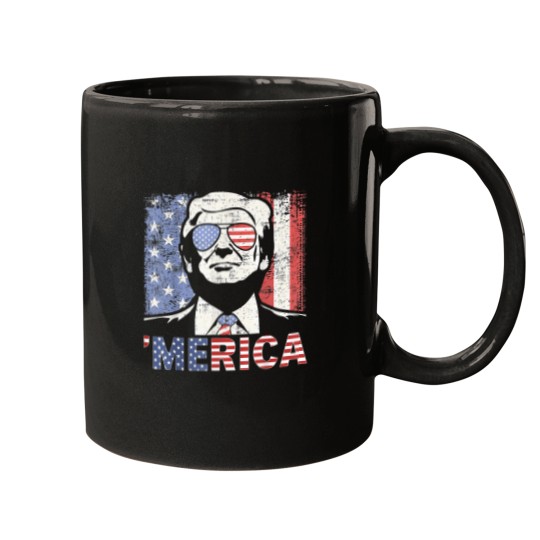 Discover 'merica trump happy 4th of july trump american flag 1 Mugs