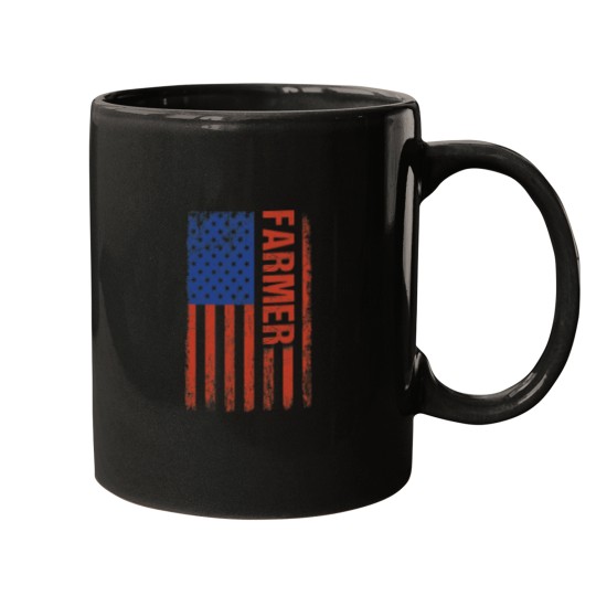 Discover usa flag farmer farm farming ranch tractor agriculture Mugs