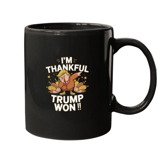 Discover I'm Thankful Trump Won Thanksgiving Trump Autumn Turkey 2024 Mugs