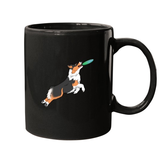 Discover Black Tri Australian Shepherd Catching Disc Mugs