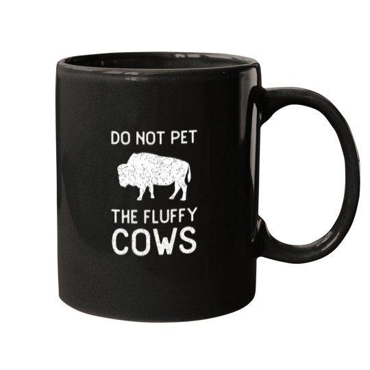 Discover Do Not Pet The Fluffy Cows Vintage National Park Funny Bison Mugs