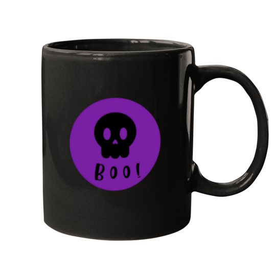 Discover Black Skull Halloween Boo Mugs