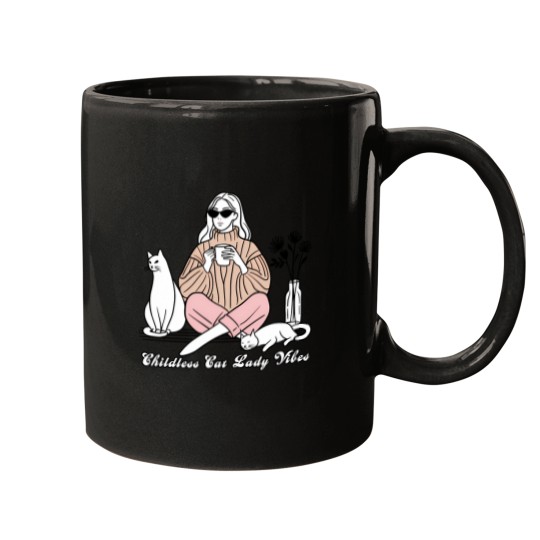 Discover Childless Cat Lady Vibes Mugs