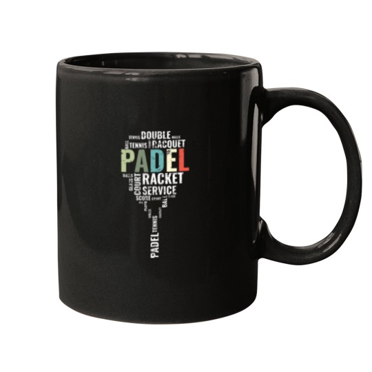 Discover vintages Padel Wordcloud Padel Racket Mugs
