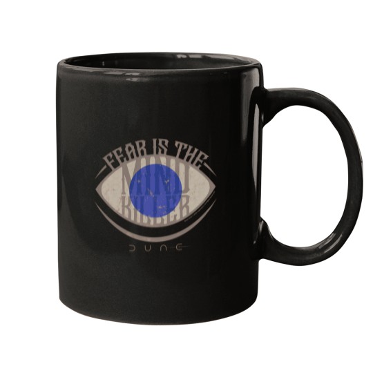 Discover Fear Is The Mind Killer Blue Eye Vintage Badge Mugs