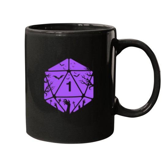Discover Spooky Polyhedral D20 Dice Halloween Funny Costume Tabletop Rpg Addict 1 Mugs