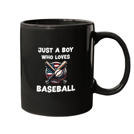 Discover Just A Boy Who Loves Baseball Mugs