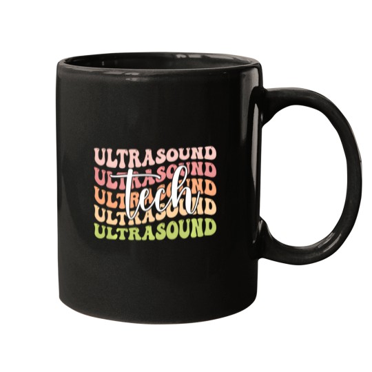 Discover Ultrasound Tech Groovy Ultrasound Technology Mugs