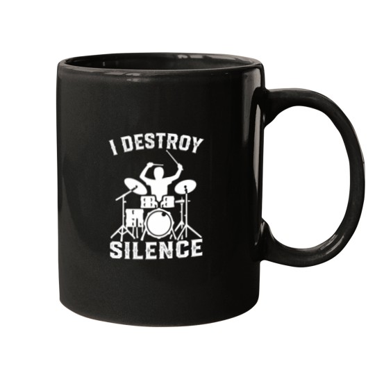 Discover I Destroy Silence Drummer Drums T Shirt Tee Gift 1 Mugs
