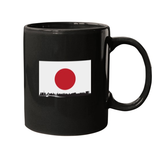 Discover Tokyo Japan Skyline Japanese Flag Mugs