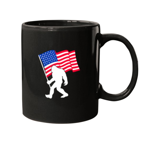 Discover bigfootss weaving USA flag patriotism 4th July Mugs