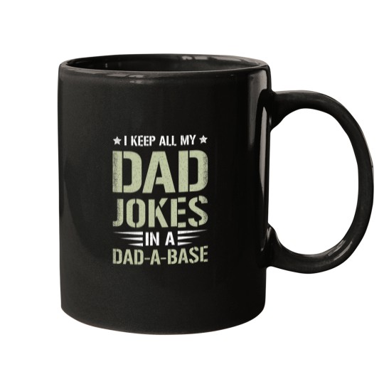 Discover Funny Dad Saying Graphic Vintagess Dad Jokes DadABase Mugs