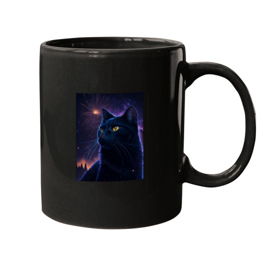 Discover black catss Fireworks Mugs