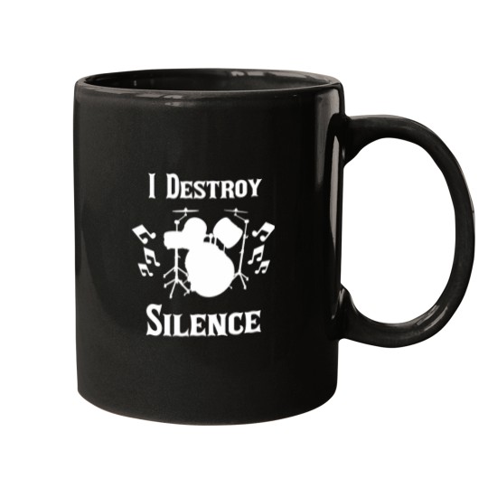 Discover I destroy silence - drummer gift Mugs