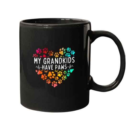 Discover My Grandkids Have Paws Funny Dog Proud Grandma a Mugs