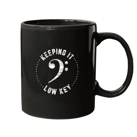 Discover Bass Clef Music Keeping It Low Key Musician Humor Mugs