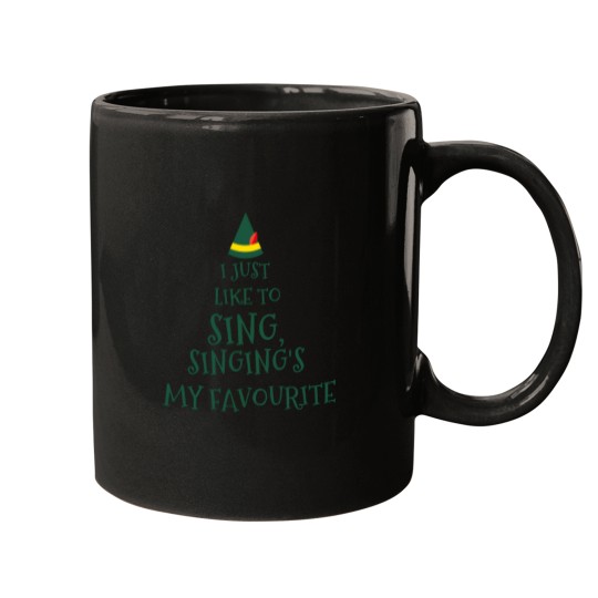 Discover I Just Like To Singsinging'S My Favouriteelf Movie Quotechristmas Mugs