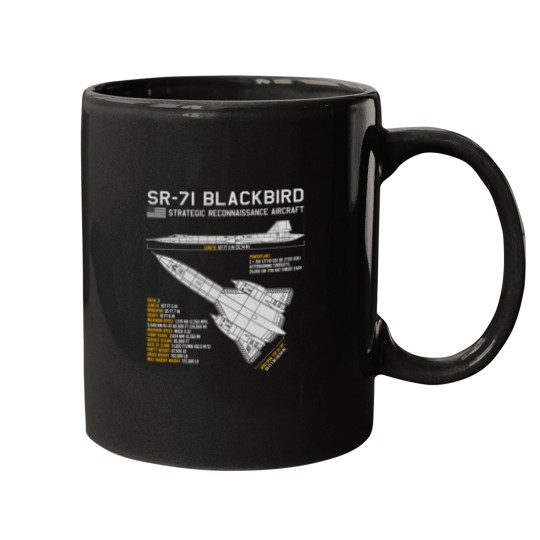 Discover Sr 71 Blackbird Us Aircraft Plane Usaf Airplane Blueprint Military Jet Mugs