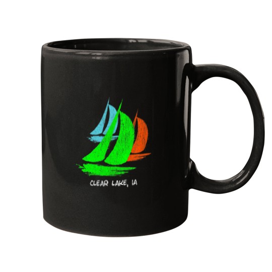 Discover 80s 90s Style Clear Lake IA Sailing Mugs
