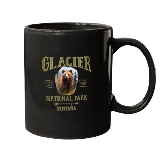 Discover GLACIER NATIONAL PARK Grizzly Bear Montana USA T Mugs