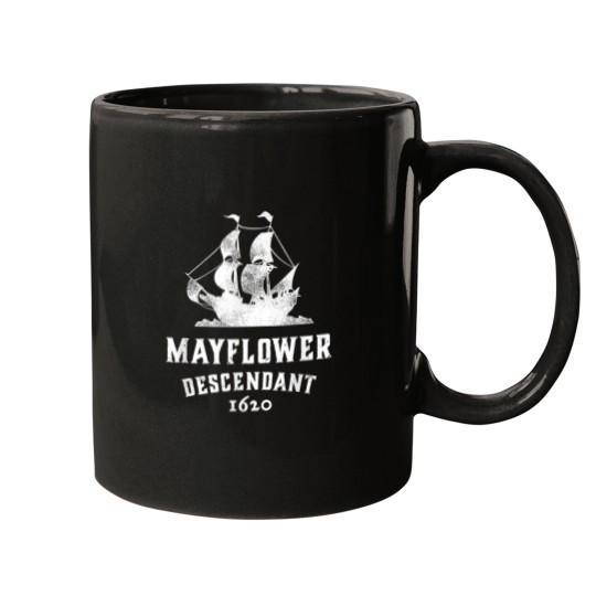 Discover Mayflower Descendant 1620  Distressed Effect Mugs