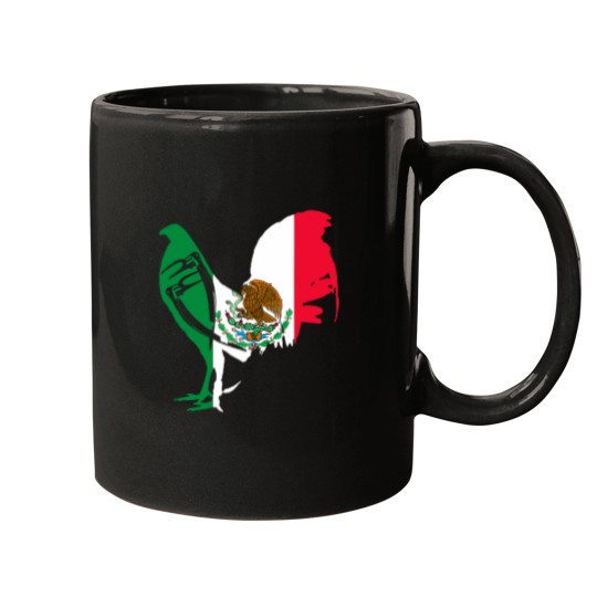 Discover Chicken Lover Game fowl Mexico Mexican flag gaff rooster Gamefowl Mugs